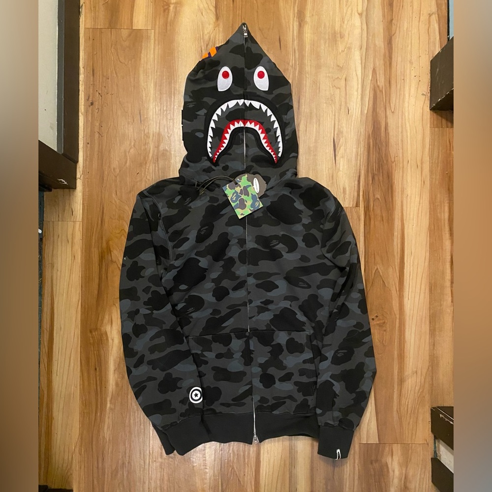 Bape sharkhead full zip up hoodie